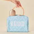 Weezie Blue Trellis Patterned Toiletry Bag