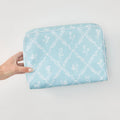 Weezie Blue Trellis Patterned Toiletry Bag