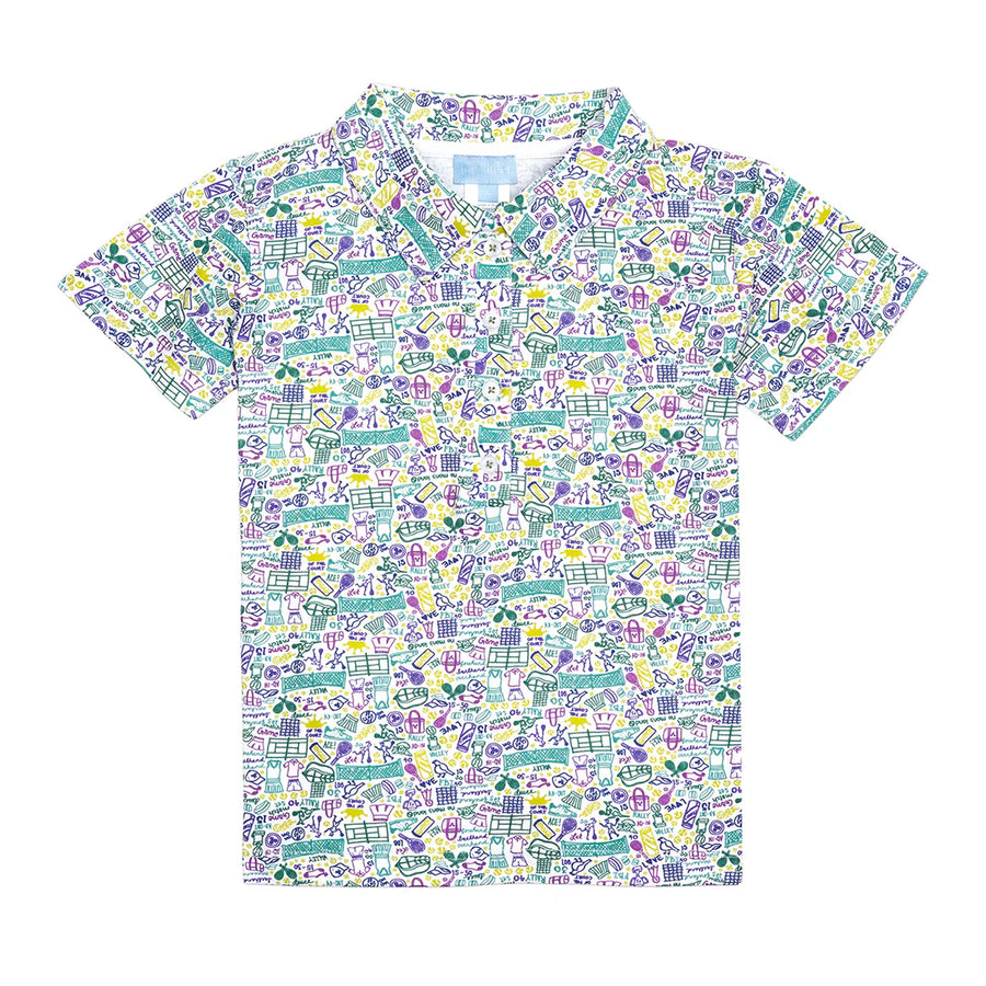 Boys' Tennis Print Polo Shirt