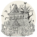 Die-Cut Coloring Haunted House Placemat