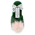 Green + Blush Pom Pom Slipper