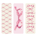 Pink Bow Bookmarks Set of 3