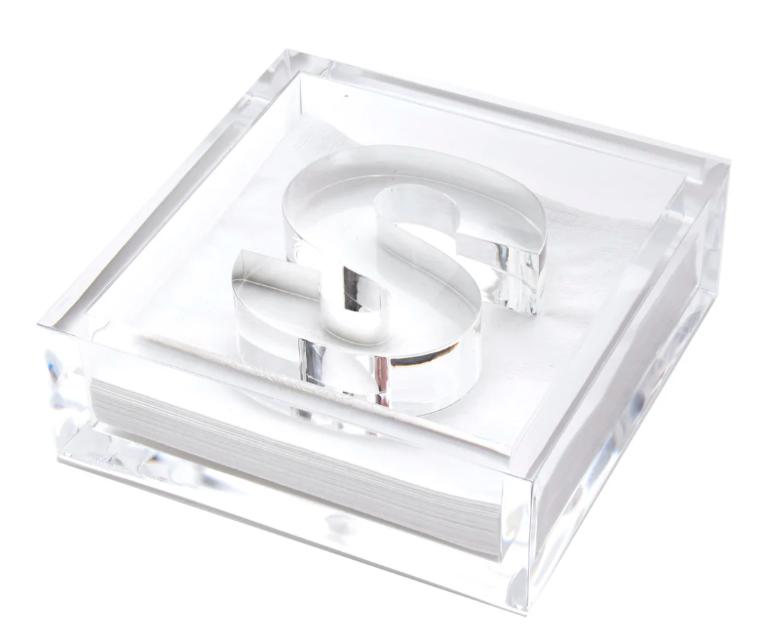 Tara Wilson Acrylic Momogram Cocktail Napkin Holders