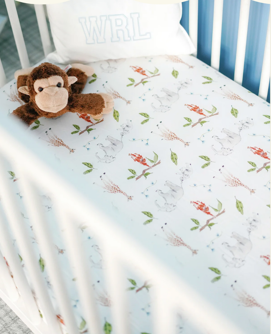 Safari Crib Sheet by Fort Weekend