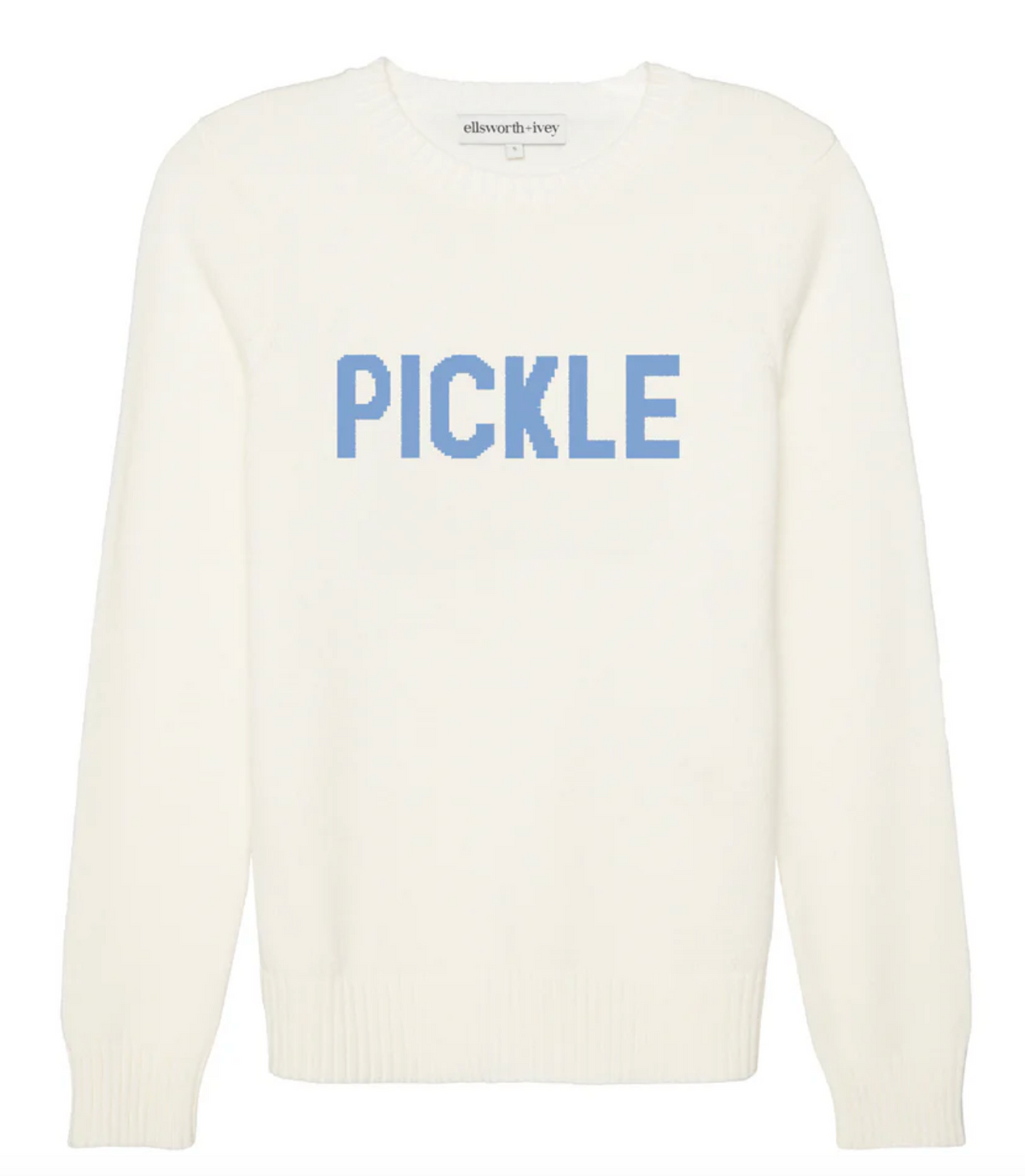 Pickle Classic Crewneck Sweater Ivory with Blue
