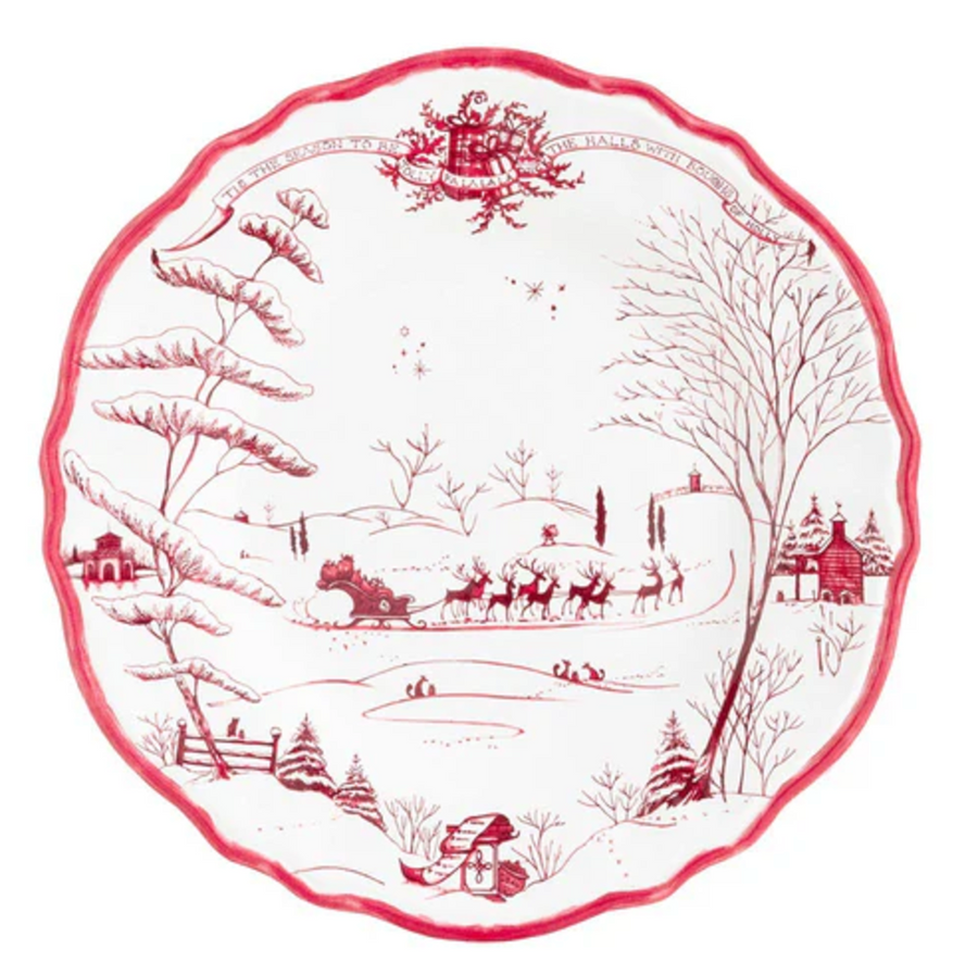Juliska Country Estate Winter Frolic Melamine Dinner Plate Set/4