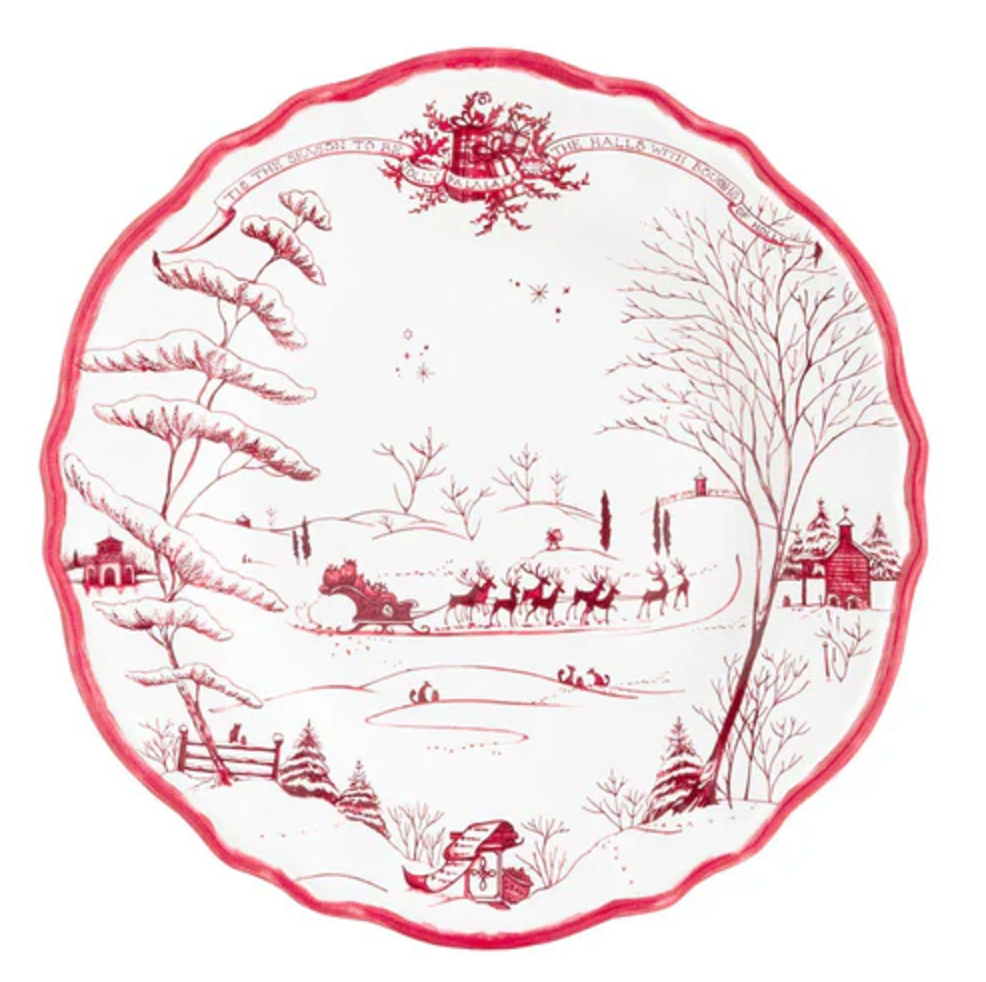 Juliska Country Estate Winter Frolic Melamine Dinner Plate Set/4