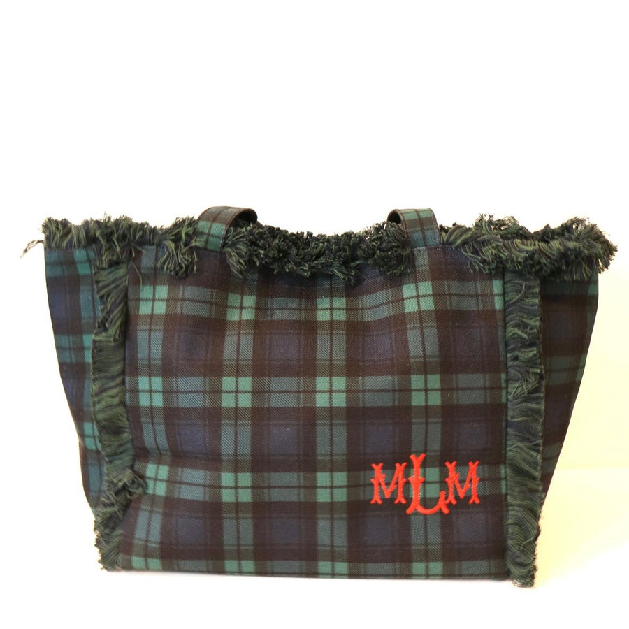 Plaid Fringe Tote
