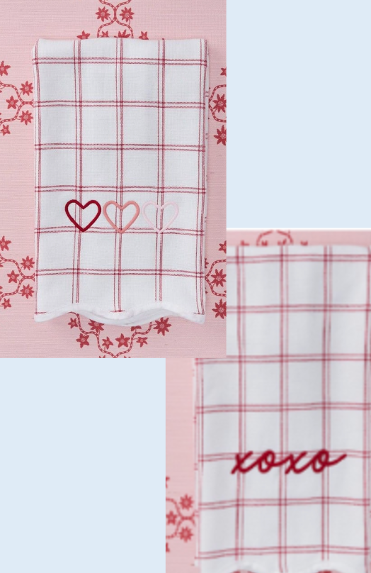 Weezie Hearts & Hugs Kitchen Towels- Set of Two