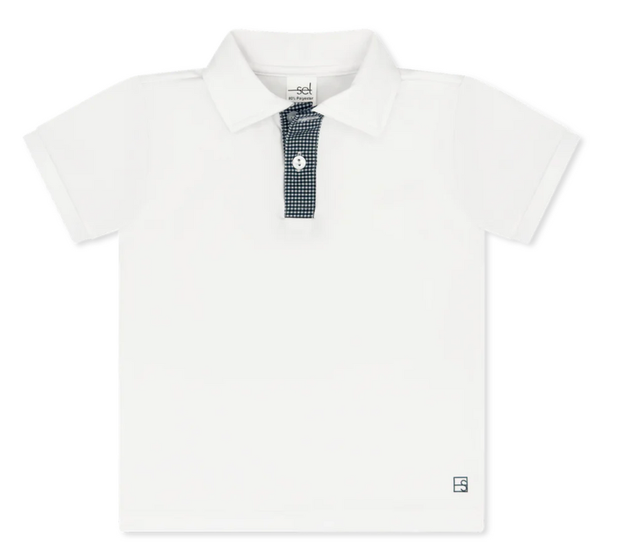 Set Fashions Parker Polo Pure Coconut Nantucket Minigingham