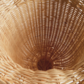 MYRA RATTAN SCALLOPED EDGE FOOTED URN