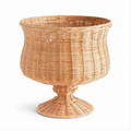 WIDE RATTAN FOOTED URN