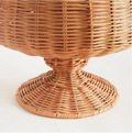 WIDE RATTAN FOOTED URN