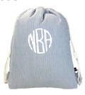 Navy Seersucker Sling Backpack | Mint