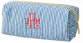 Blue & White Striped Pencil Case