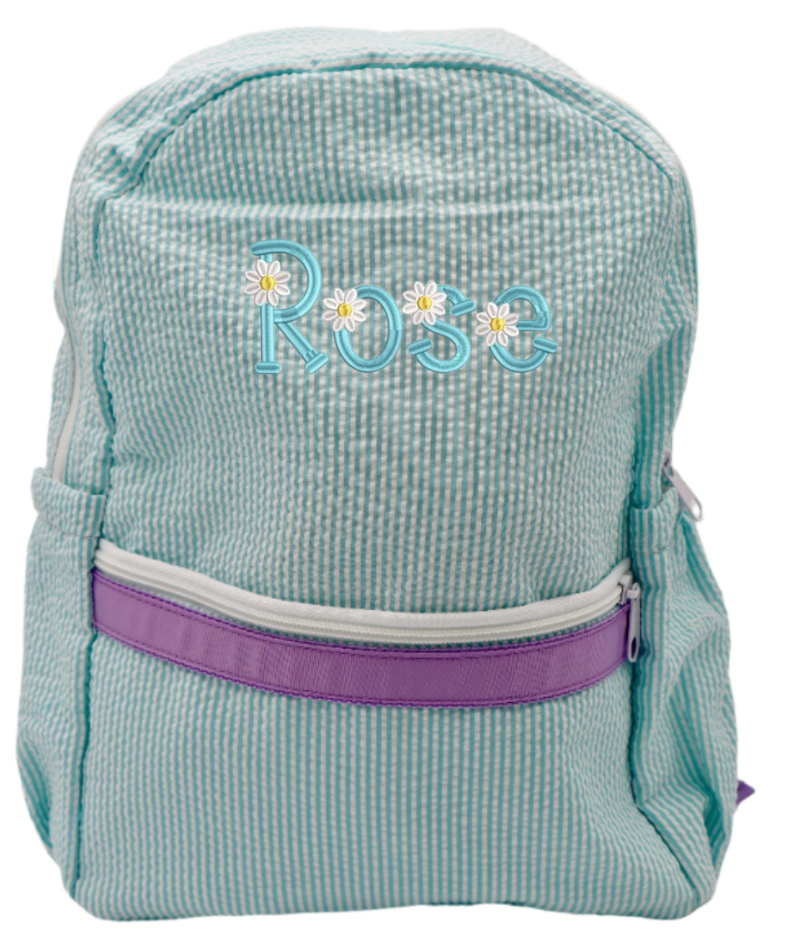 Seersucker Small Backpack Mermaid