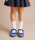 Elis Velvet Ballerina in French Blue