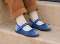 Elis Velvet Ballerina in French Blue