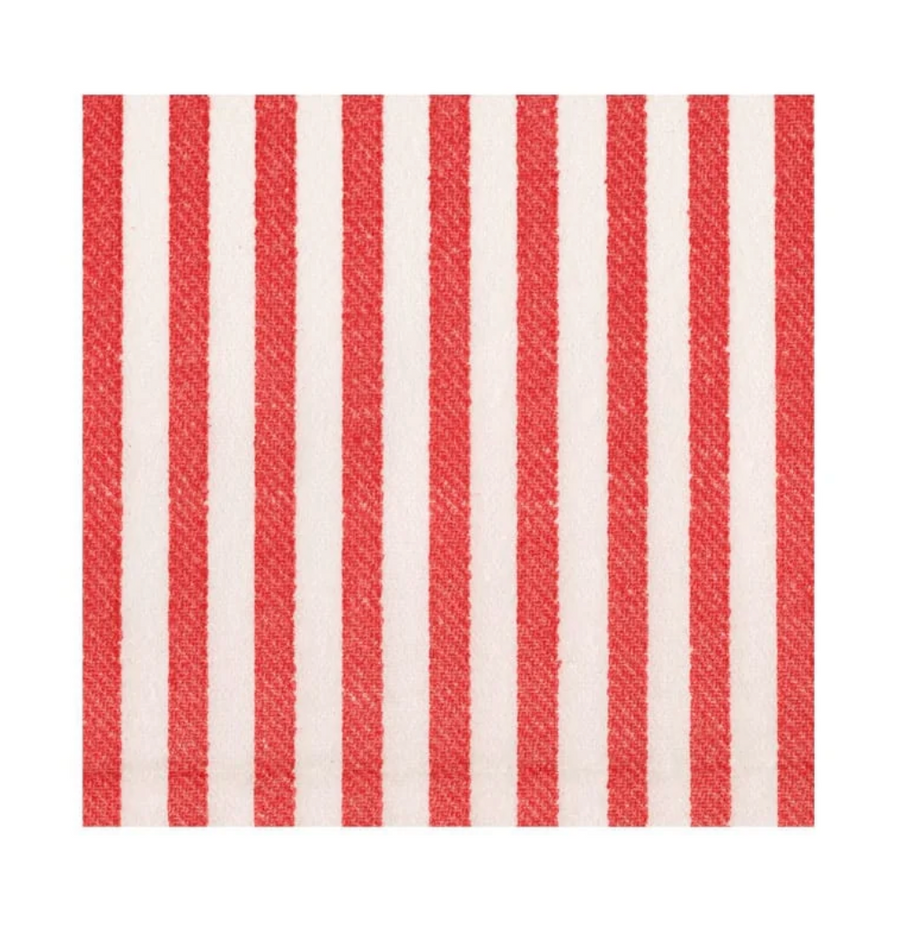 MELOGRANO STRIPE RED-PAPER LINEN Cocktail Napkins