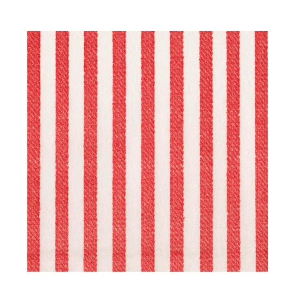 MELOGRANO STRIPE RED-PAPER LINEN Guest Towels