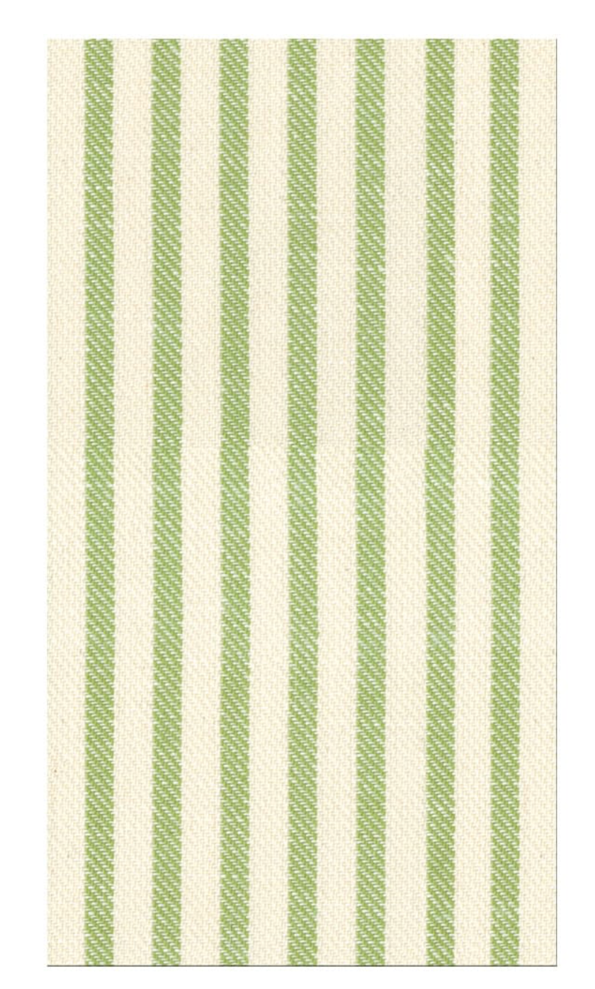 MELOGRANO STRIPE SAGE-PAPER LINEN Guest Towels