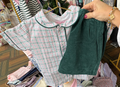 Percy & Tyne Green Boys Velvet Plaid Short Set