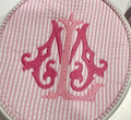 3" Pink Seersucker Mini Button | Mint