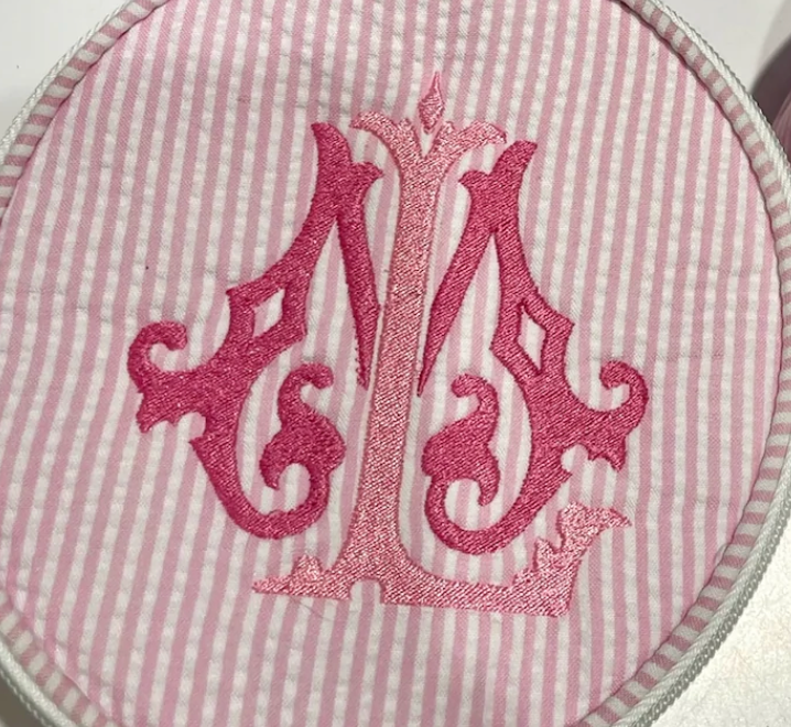 3" Pink Seersucker Mini Button | Mint