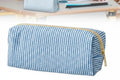 Blue & White Striped Pencil Case