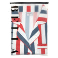 Long Sleeve Cropped Ruffled Top + Ruffled Short PJ Set with Velvet Ties - Red, White + Blue Stripe