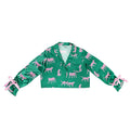 Full-Length Ruffled PJ Set with Velvet Tie