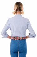Navy Wash / Wear Forget Me Knot Top - Stripe
