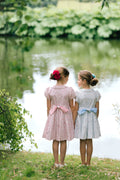 Violette Floral Blue Short Puff Smocked Dress