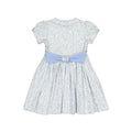 Violette Floral Blue Short Puff Smocked Dress