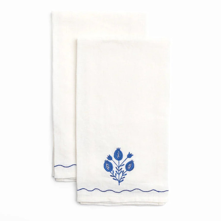 Pomegranate Trio Cobalt Linen Tea Towels