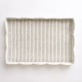 White Wicker Scalloped Rectangle Tray