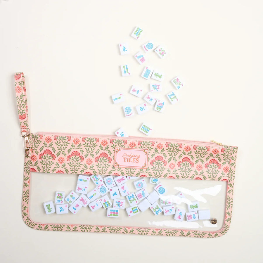 Everbloom Dusty Rose Mahjong Tile Keeper Pouch