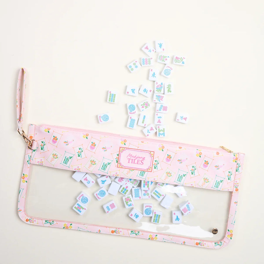 It's Mahj Time Pink Mahjong Tile Keeper Pouch
