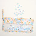 Poppin' Petals Aqua Mahjong Tile Keeper Pouch