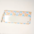 Poppin' Petals Aqua Mahjong Tile Keeper Pouch