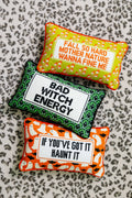 Bad Witch Energy Needlepoint Halloween Pillow