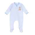 Puppy Playtime Applique Zip Footie - Light Blue