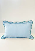 Blue Scalloped Throw Pillow Cover