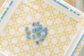 Scalloped Square Table Topper | Gold Cane