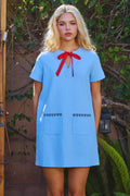 Cotton Linen Embroidered Mini Dress