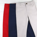 Boys Button Pants - Red Twill