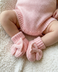 Bow Booties - Powder Pink