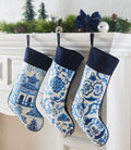 Chinoiserie Pagoda Embroidered Stocking