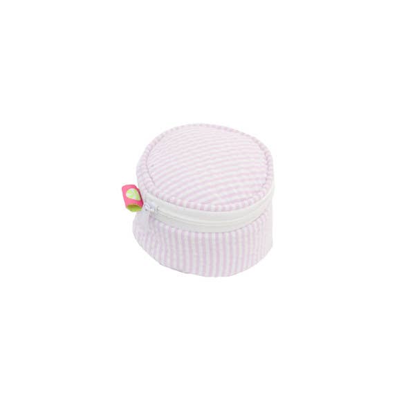 3" Pink Seersucker Mini Button | Mint