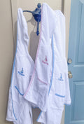 Blue Trim Towel Hoodie Robe